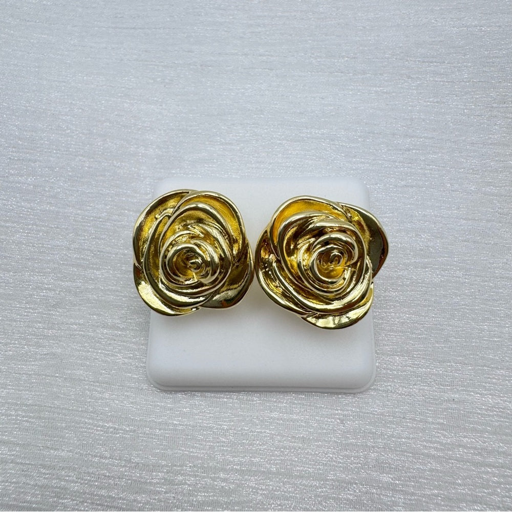 Stainless Steel Rose Stud Earrings