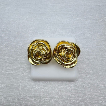 Stainless Steel Rose Stud Earrings