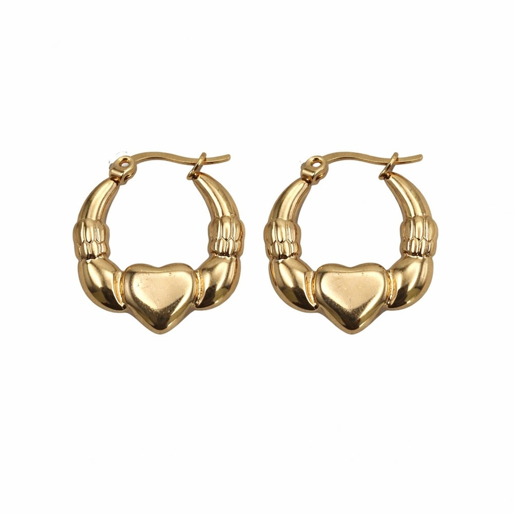Drew Gold Heart Hoop Earrings