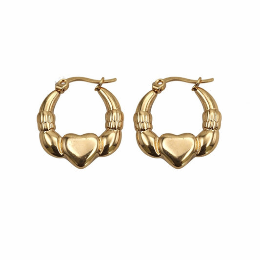 Drew Gold Heart Hoop Earrings