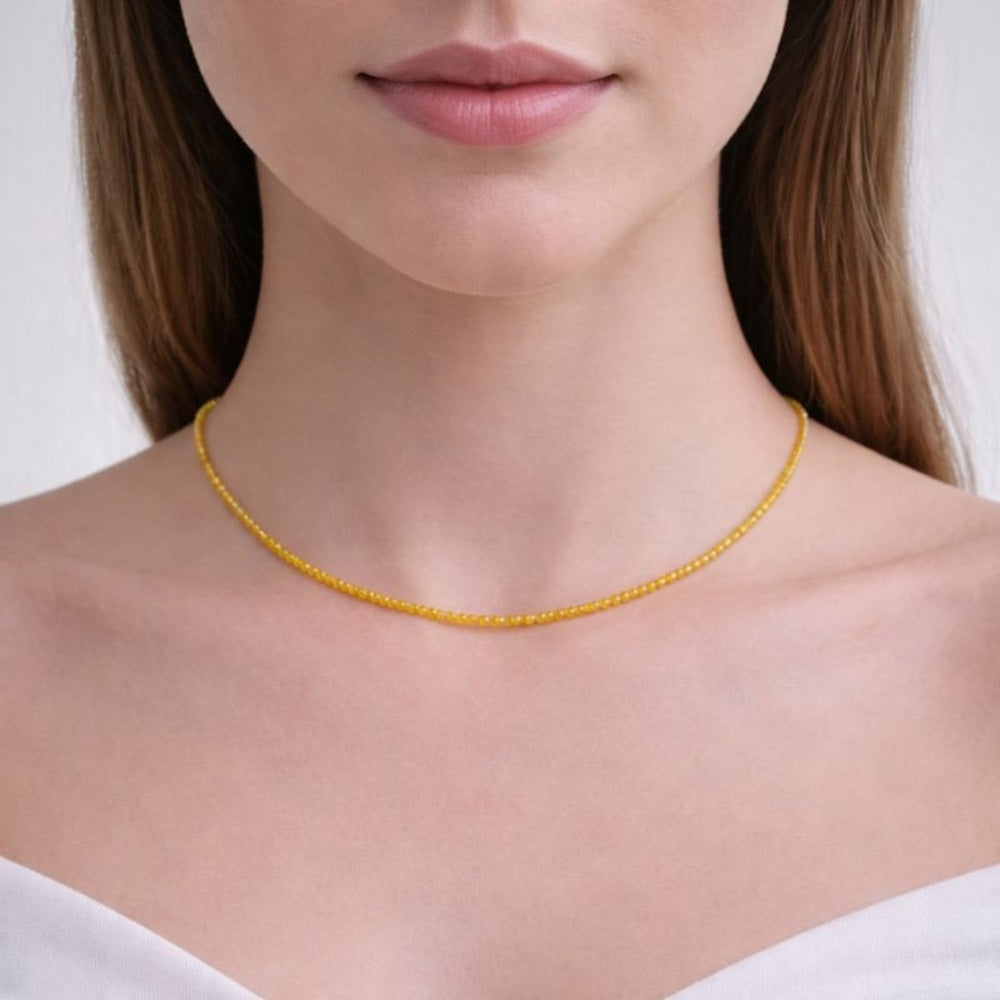 Honey Calcite Beaded Gemstone Necklace