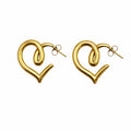 Elise Gold Heart Stud Earrings
