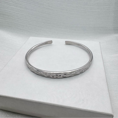 S925 Hammered Cuff Bracelet