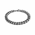 8.5mm Silver Curb Link Stainless Steel Bracelet