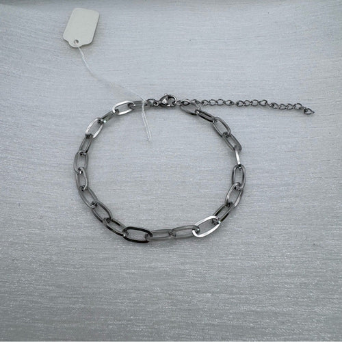 5mm Silver Paper Clip Stainless Steel Bracelet