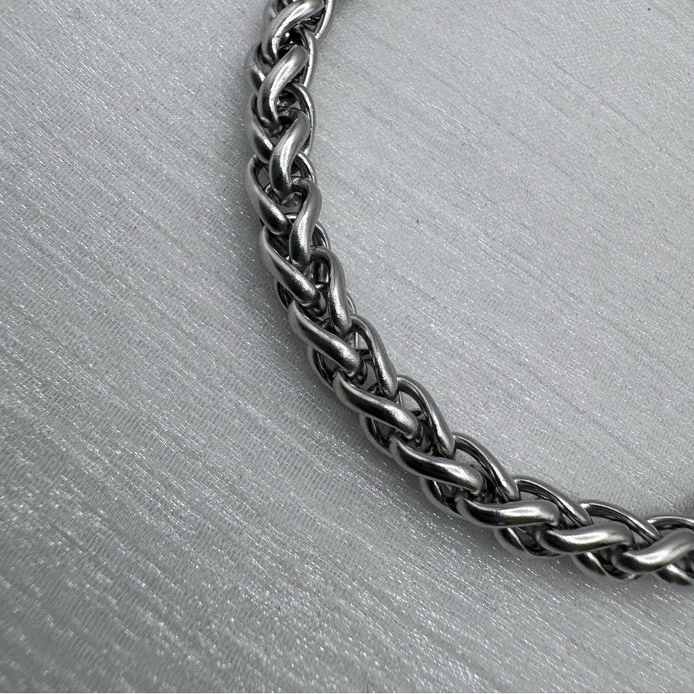5mm Silver Wheat Chain Stainless Steel Bracelet