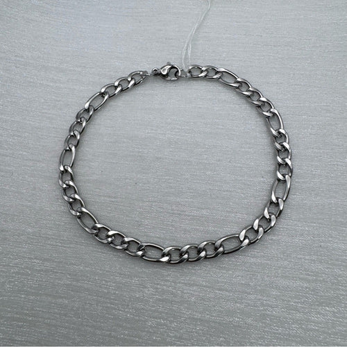 5mm Silver Figaro Chain Stainless Steel Bracelet