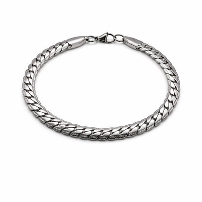 Flat Cuban Link Stainless Steel Bracelet