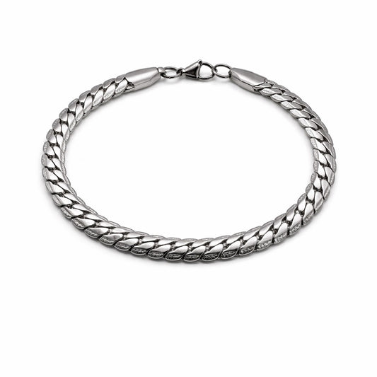 Flat Cuban Link Stainless Steel Bracelet