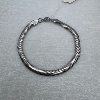 6mm | Silver | Herringbone Stainless Steel Bracelet