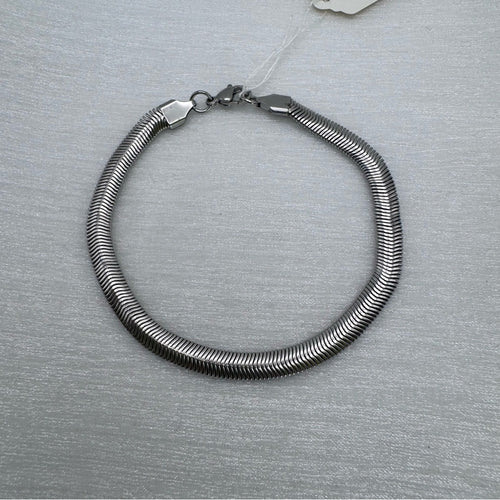 6mm Silver Herringbone Stainless Steel Bracelet