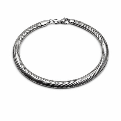 6mm | Silver | Herringbone Stainless Steel Bracelet