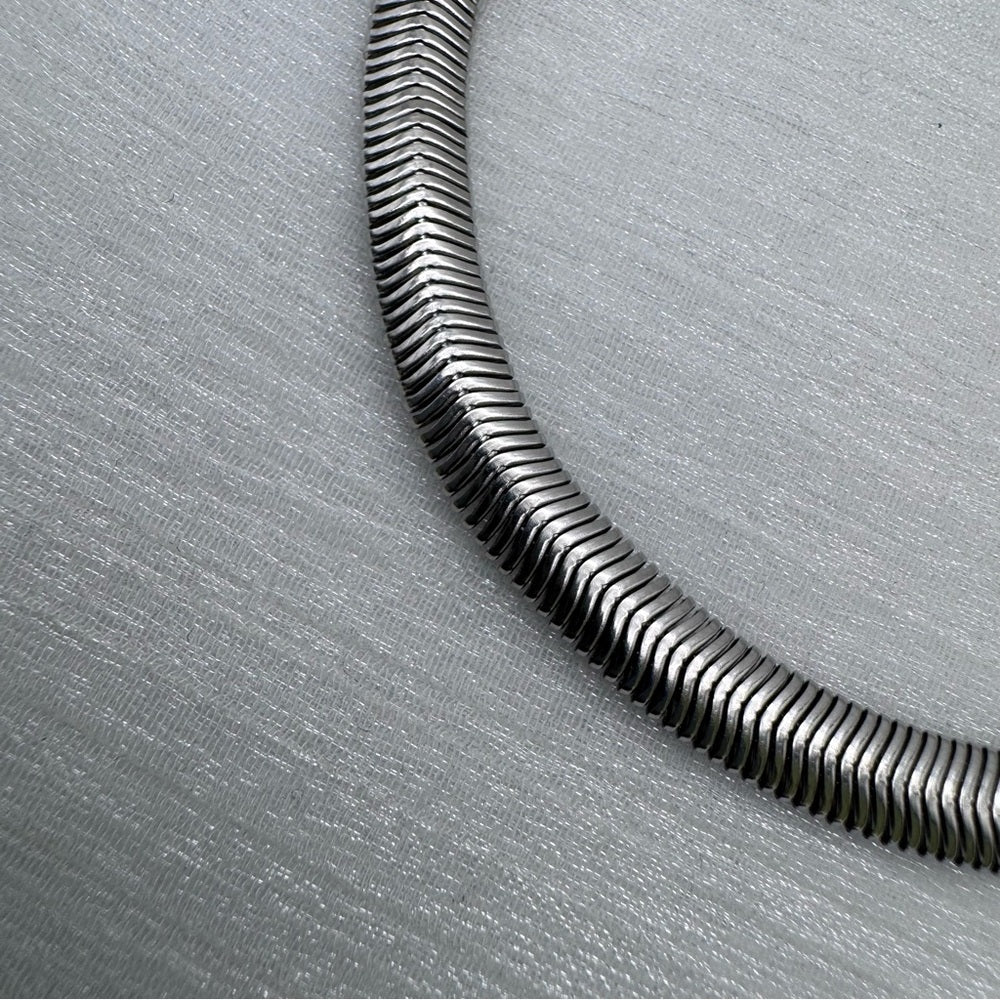 6mm Silver Herringbone Stainless Steel Bracelet