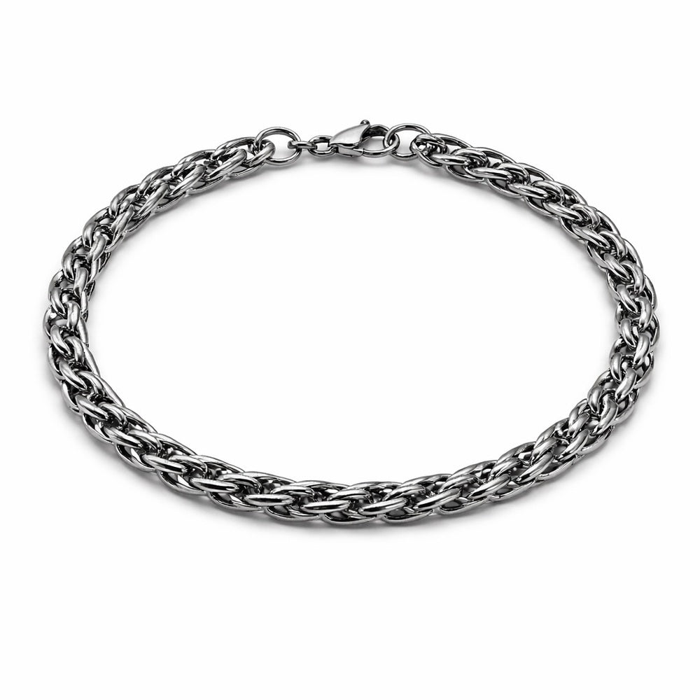 4mm Silver Wheat Chain Stainless Steel Bracelet