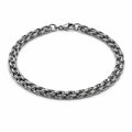 4mm Silver Wheat Chain Stainless Steel Bracelet