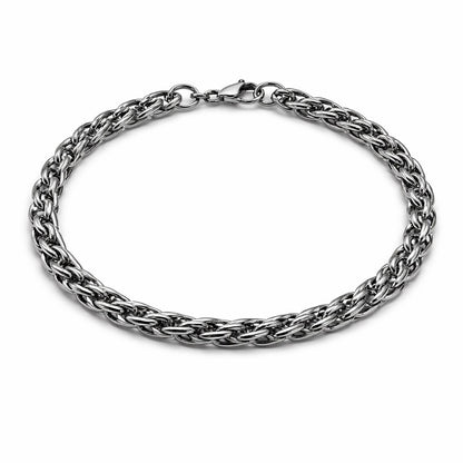 4mm | Silver | Wheat Chain Stainless Steel Bracelet