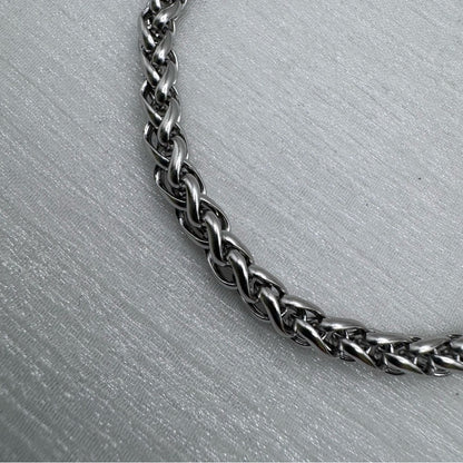 4mm | Silver | Wheat Chain Stainless Steel Bracelet