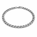 6mm Silver Curb Link Chain Stainless Steel Bracelet