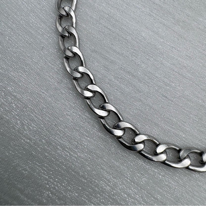 5mm | Silver | Curb Link Chain Stainless Steel Bracelet