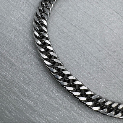 5.5mm | Silver | Double Curb Link Chain Bracelet