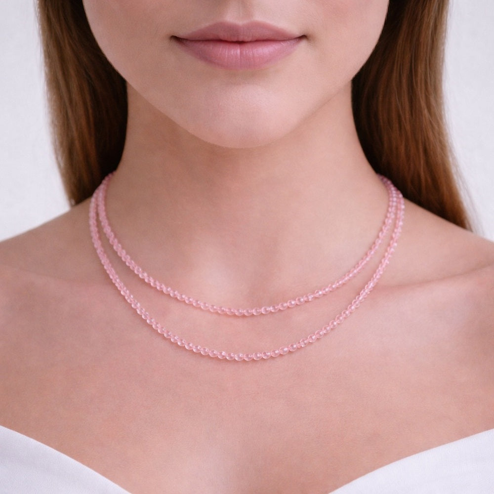 Rose Quartz Gemstone Magnetic Necklace