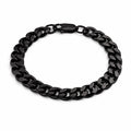 9mm Black Curb Link Chain Bracelet