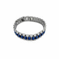 15mm Silver & Blue Jubilee Band Bracelet