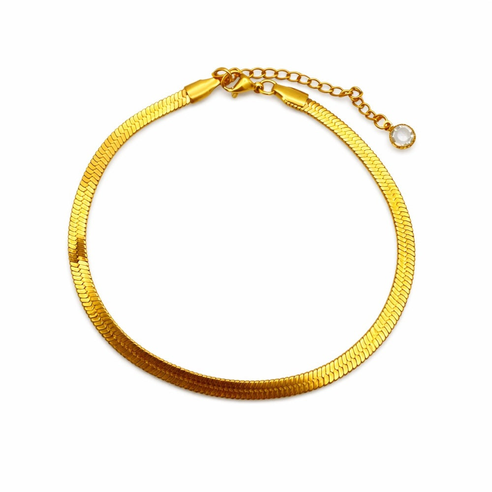 4mm Gold Herringbone Bracelet
