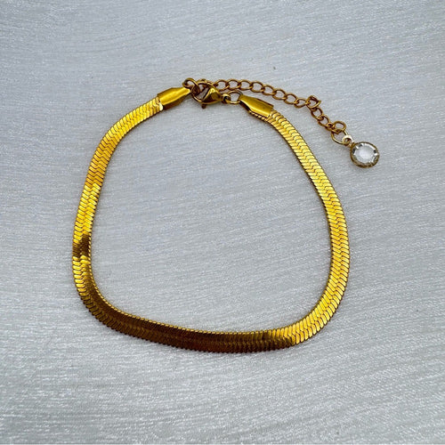 4mm Gold Herringbone Bracelet