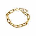 9mm Gold Large Paper Clip Chain Bracelet