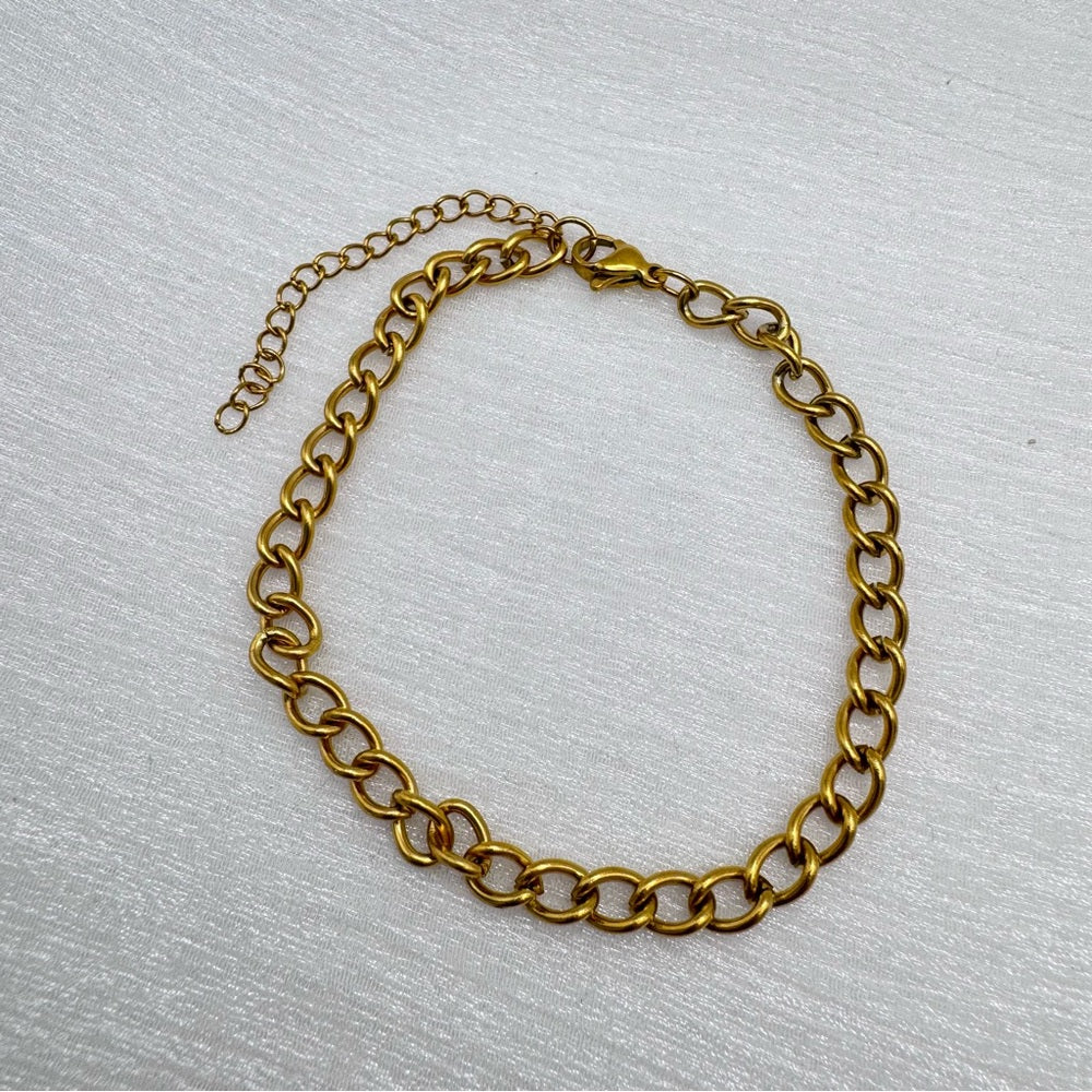 5mm Gold Cuban Link Chain Bracelet