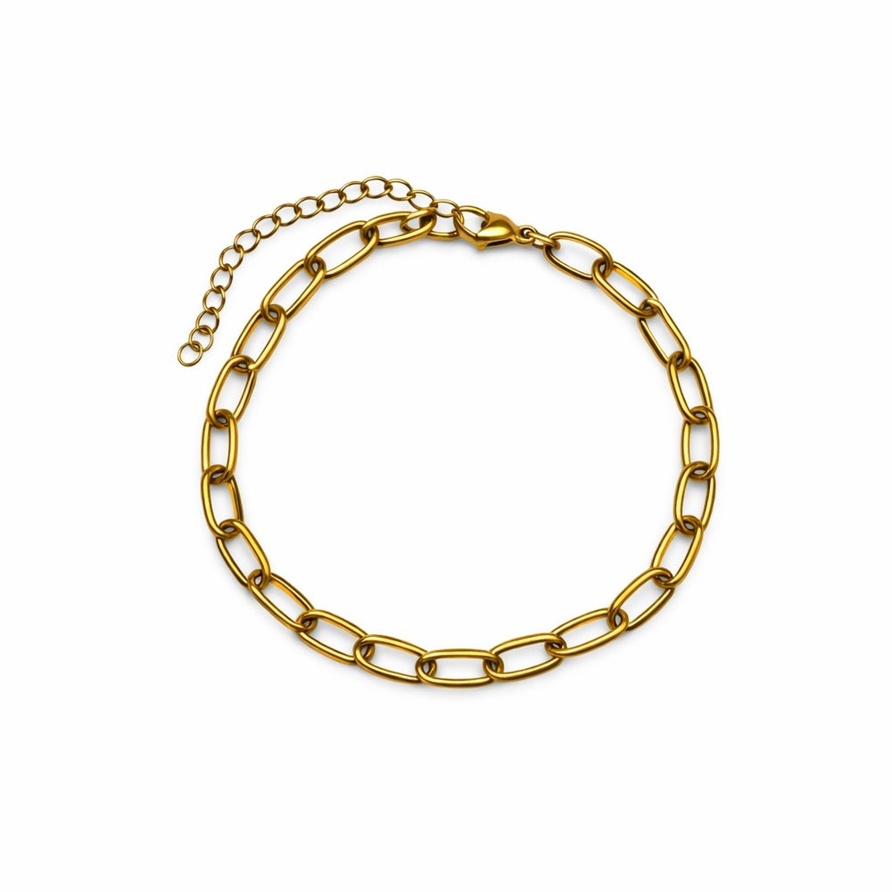 5mm Gold Paperclip Chain Bracelet