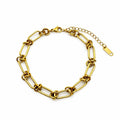 6.5mm Gold Knotted Paperclip Bracelet