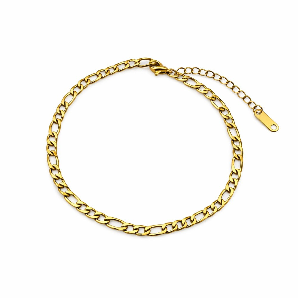 3mm Gold Figaro Chain Bracelet