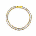 Gold Baguette Crystal Tennis Bracelet