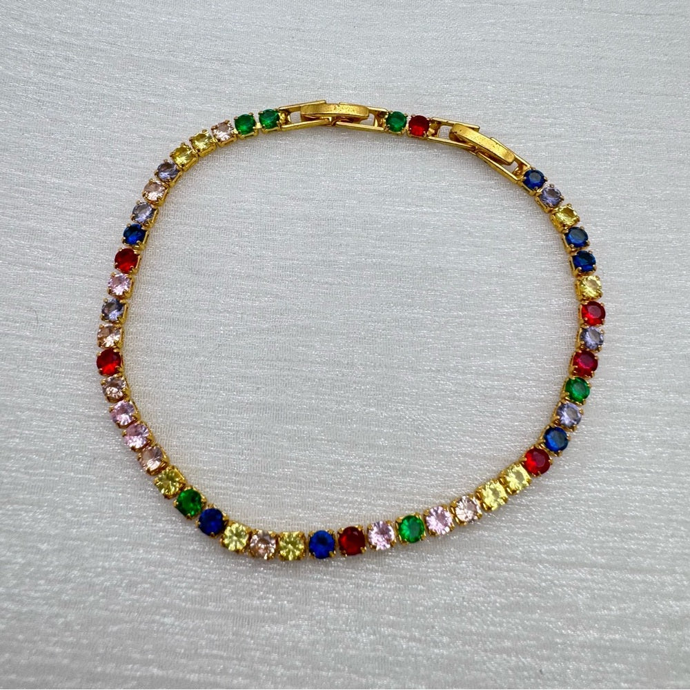 Multicolor Crystal Tennis Bracelet