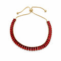 Adjustable Red Crystal Tennis Bracelet