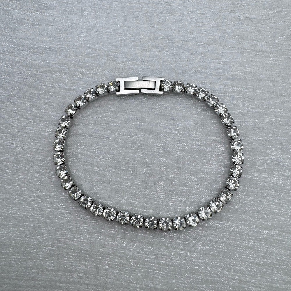 Silver Crystal Tennis Bracelet