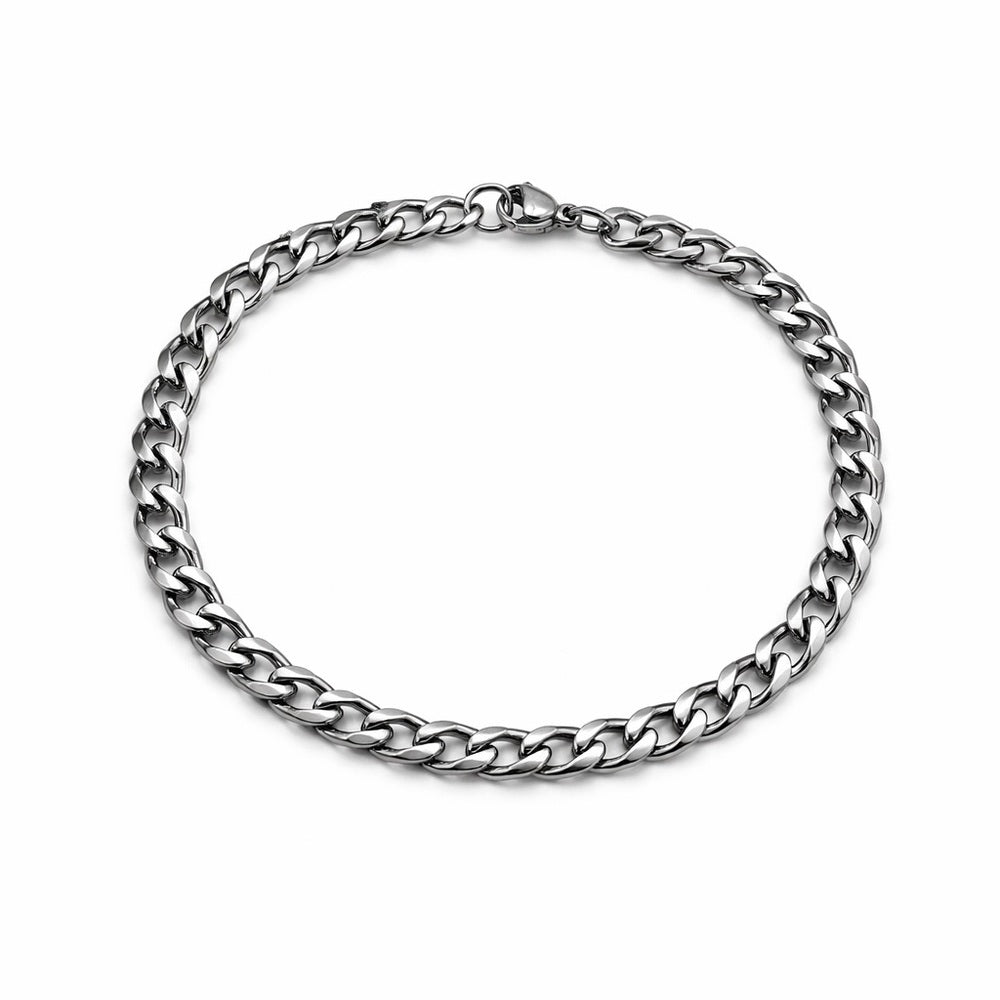 5mm Silver Cuban Link Chain Bracelet