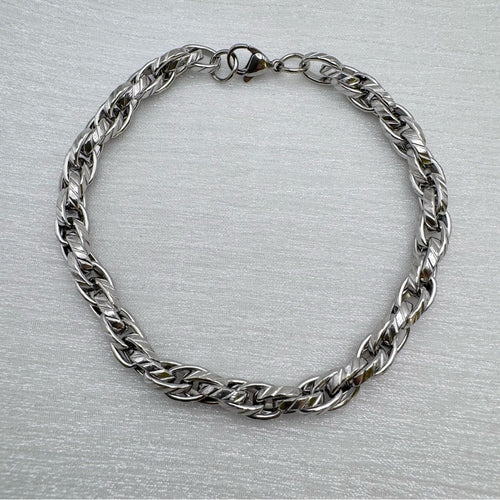 6mm Silver Rope Chain Bracelet