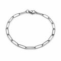 4mm Silver Paperclip Chain Bracelet