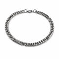 5mm Silver Double Cuban Chain Bracelet