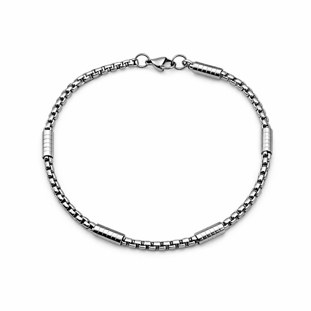 3.5mm Silver Box Chain Bracelet