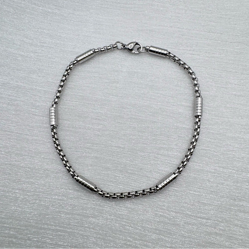 3.5mm Silver Box Chain Bracelet