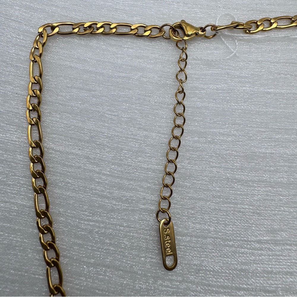 3.5mm Gold Stainless Steel Figaro Link Chain