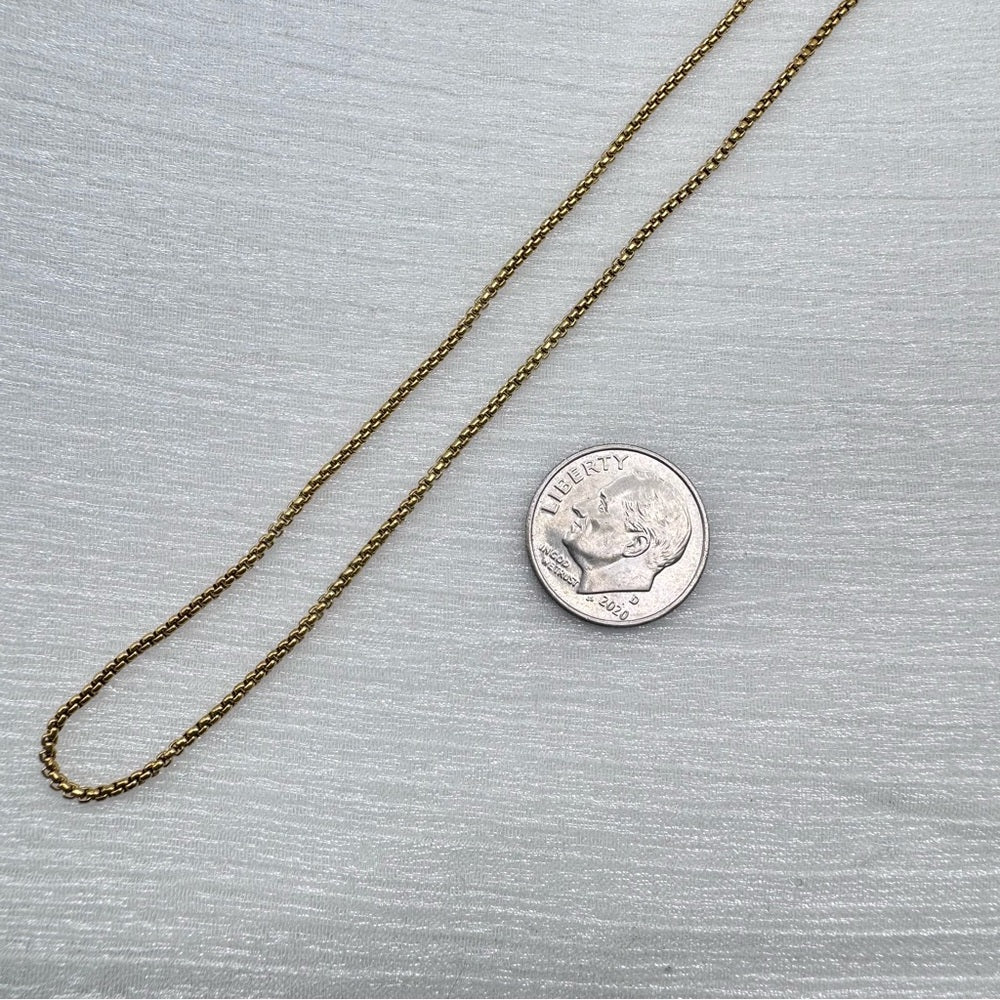 1mm Gold Stainless Steel Rolled Box Link Chain