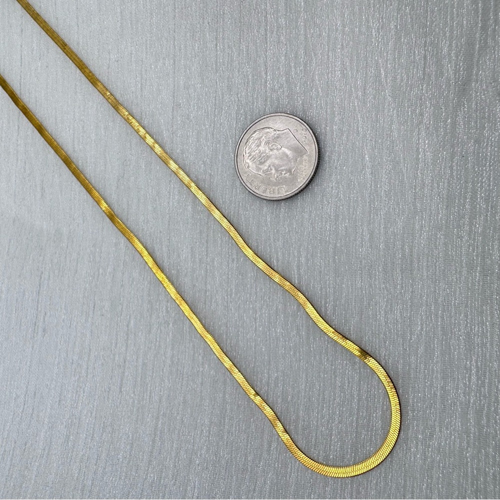 2mm Gold Stainless Steel Herringbone Link Chain