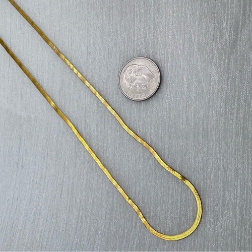 2mm Gold Stainless Steel Herringbone Link Chain