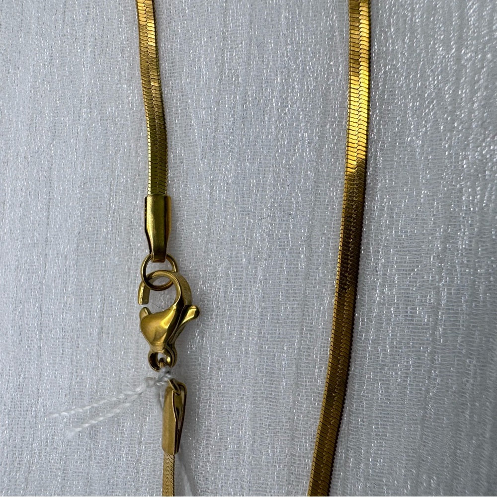 2mm Gold Stainless Steel Herringbone Link Chain