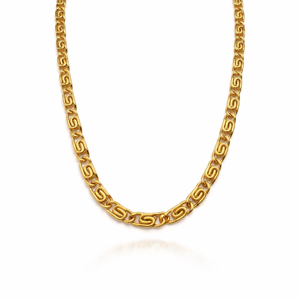 3.5mm Gold Stainless Steel Snail Link Chain